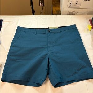 Goodfellow & Co Men's Blue Flat Front Shorts - 7” Tech Shorts